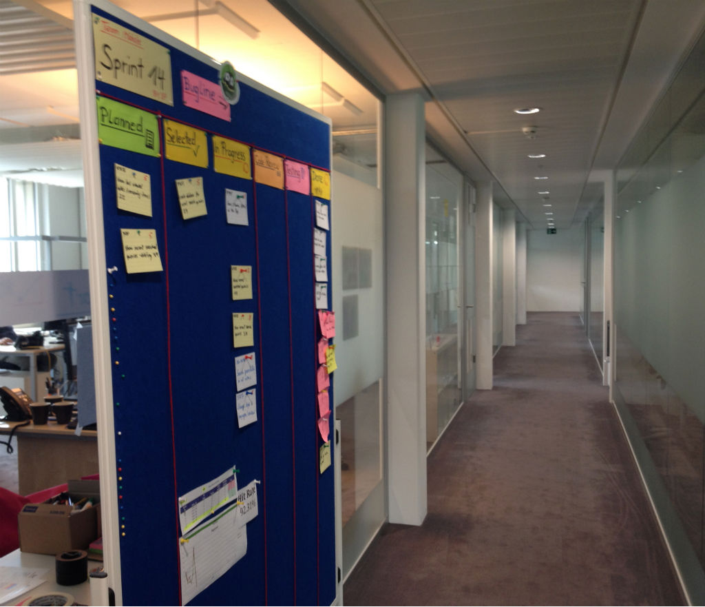 Transparent-physical-scrum-board